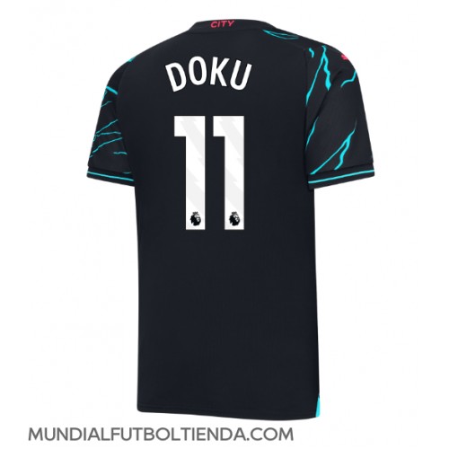 Camiseta Manchester City Jeremy Doku #11 Tercera Equipación Replica 2023-24 mangas cortas